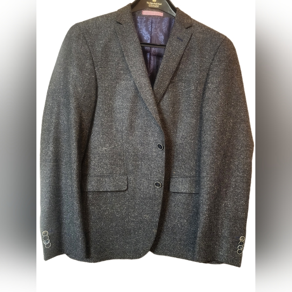 Sand Copenhagen Men's Gray Herringbone Marzotto Wool Blazer